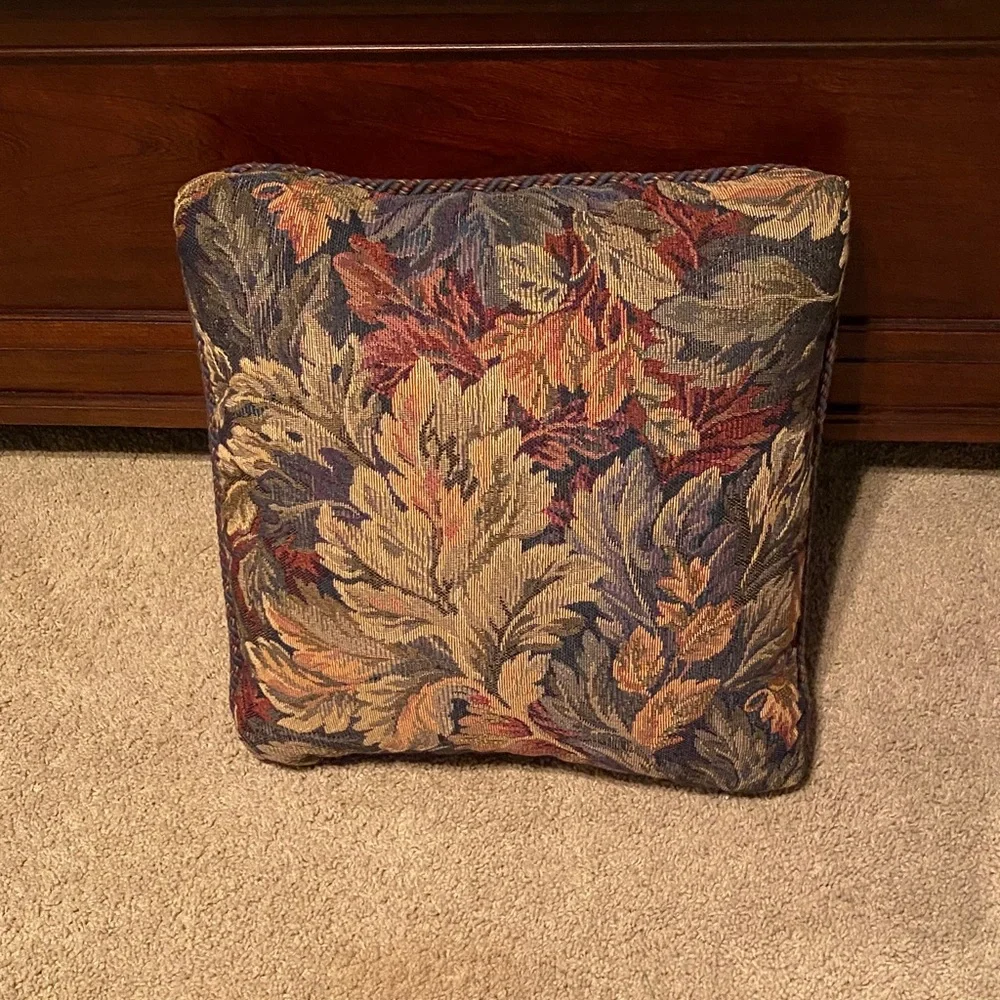 Floral Tapestry Accent Pillow